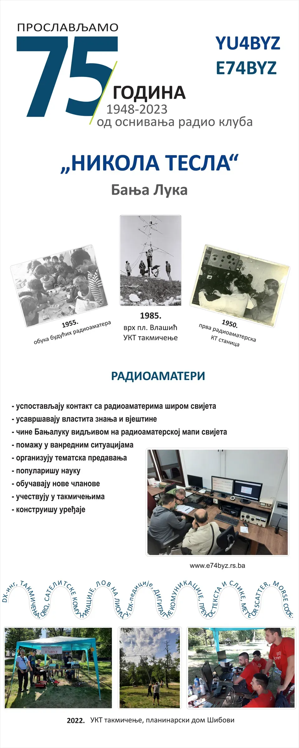 75 Godina Radio Amatera: Povezivanje Kroz Vrijeme i Nakon Zemljotresa - Pridružite Nam Se 28.10.2023. u Banja Luci!